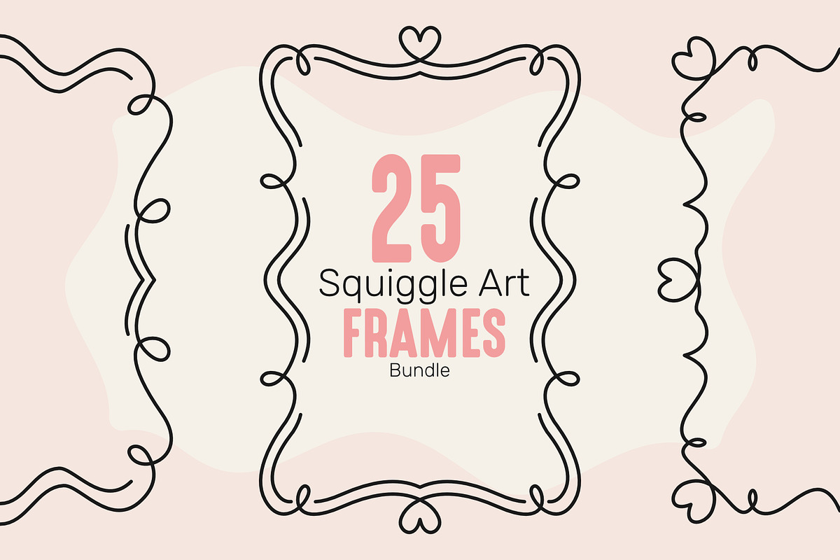 Squiggle Art Frames Bundle, an Object Illustration by moja doodle (Photo 1 of 7)