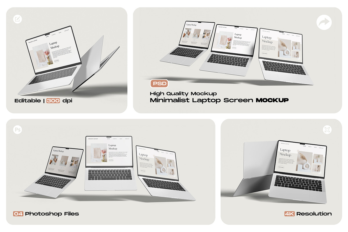 Minimalist Laptop Screen Mockup, a Mockup by My Code Std (Photo 1 of 6)