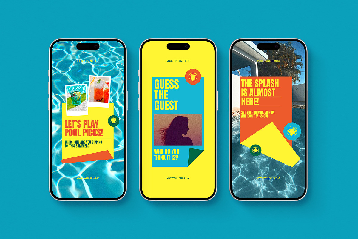 Pool Party Instagram Templates, a Social Media Template by Supanium Studio (Photo 3 of 5)