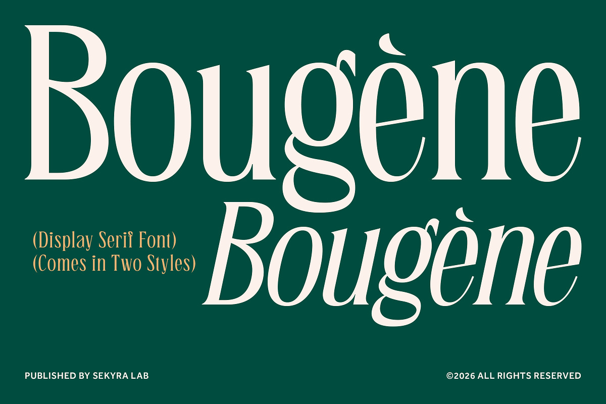 Bougene - Elegant Display Serif Font, a Serif Font by Sekyra Lab (Photo 1 of 11)