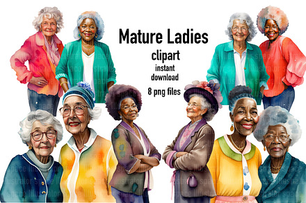 Mature ladies clipart