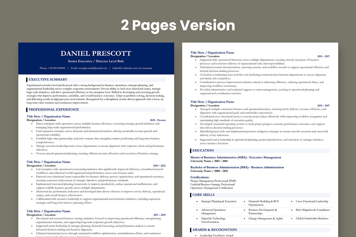 ATS Resume Template | Modern CV Word, a Resume Template by Anjum Ilyas (Photo 4 of 7)