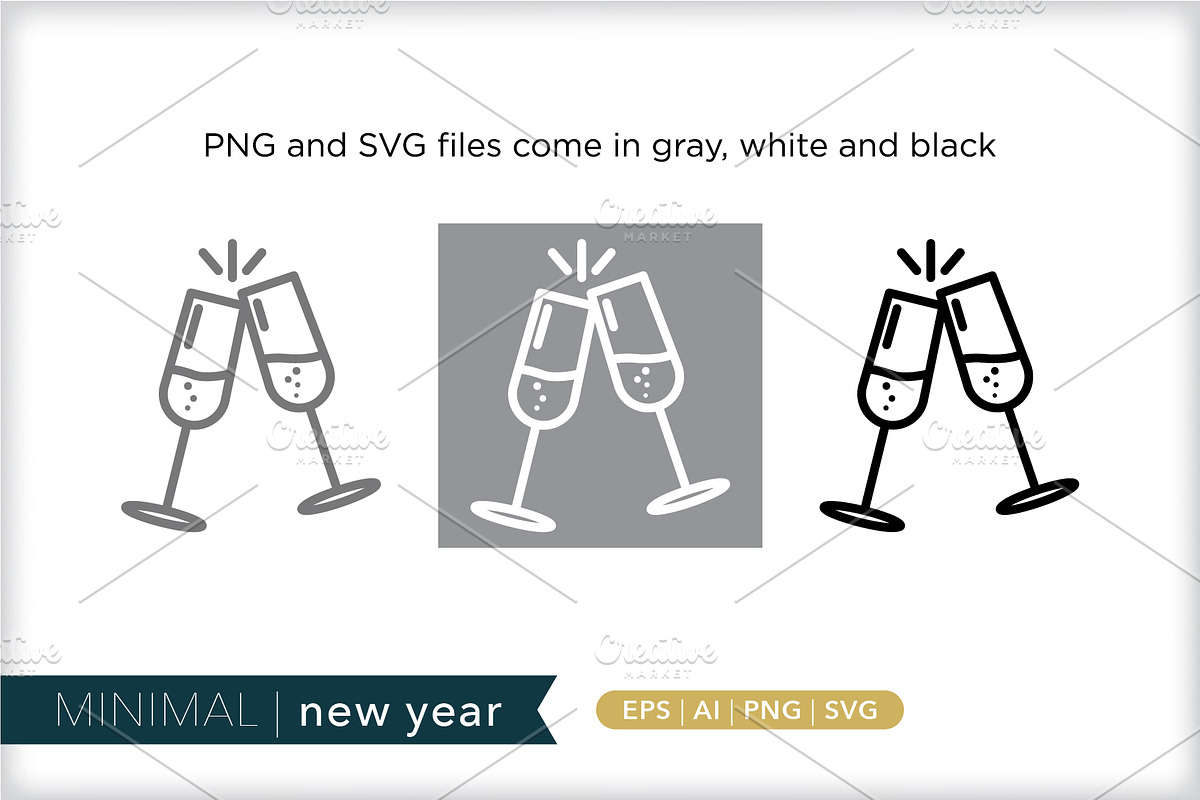 Minimal new year icons, an Outline Icon by Picture Window (Photo 2 of 5)