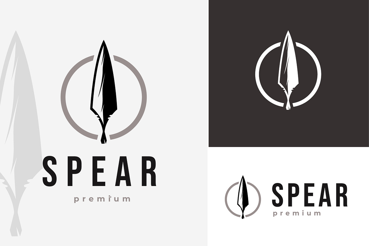 minimalist spear logo design vintage, a Branding & Logo Template by Pyruos ID