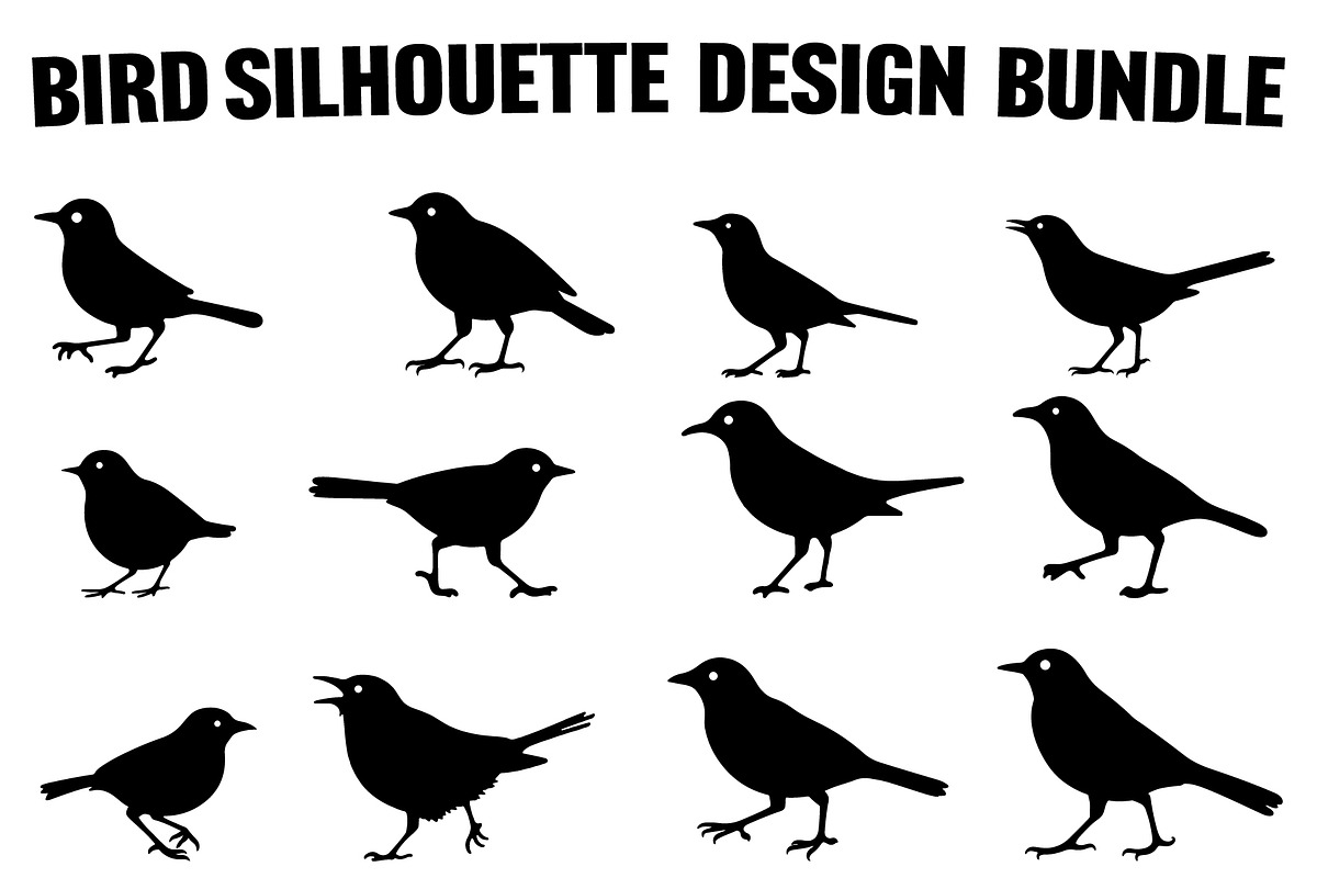 Bird Silhouette design bundle, an Illustration by hafijul (Photo 1 of 13)