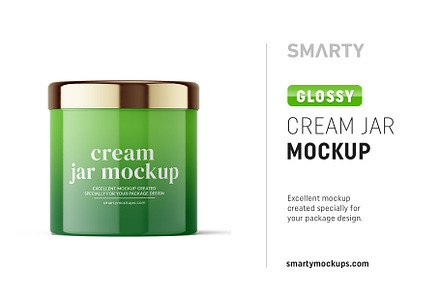 Glossy jar mockup