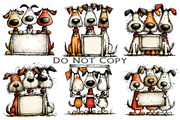 Christmas Whimsical Dogs Clipart, an Illustration by Craft Nest (Thumbnail 4 of 8)