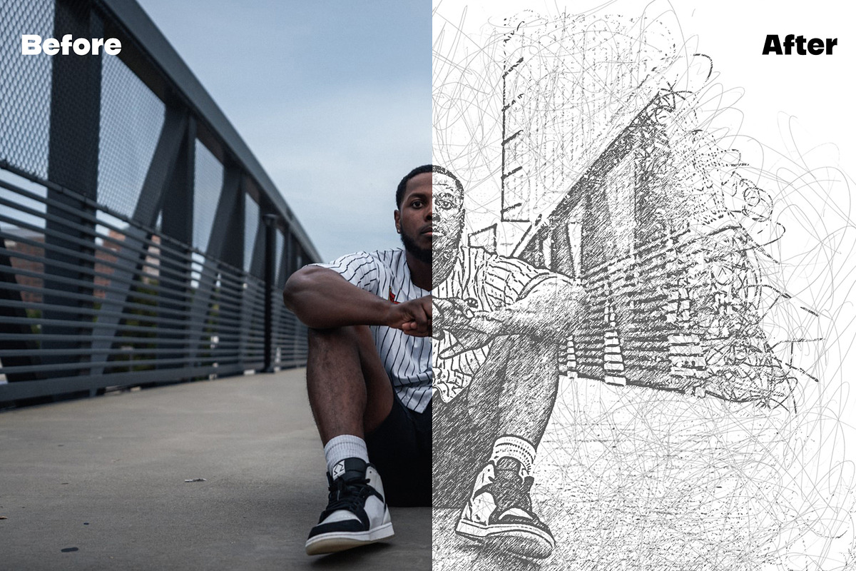 Pencil Scribble Photo Effect Mockup, a Pens & Pencil Mockup by CreativeShaper (Photo 2 of 2)