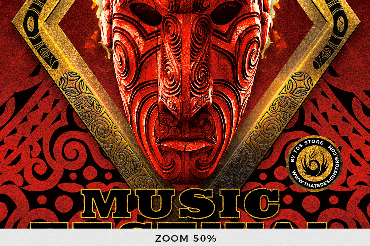 Tribal Music Festival Flyer Template, a Flyer Template by ThatsDesignArt (Photo 8 of 8)