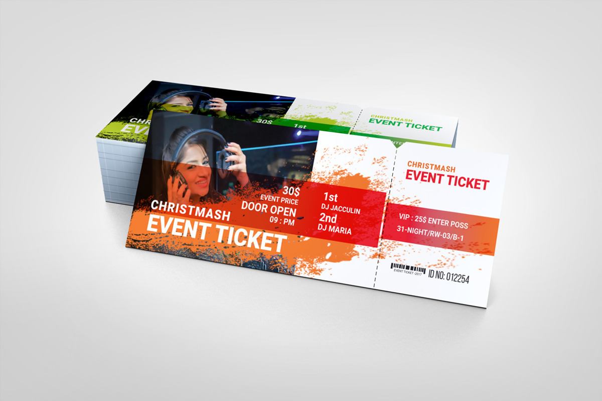 Custom Event Ticket Design Template, a Card Template by BrandlyTemplate (Photo 2 of 3)
