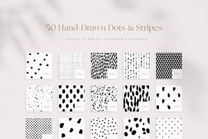 50 Hand-Drawn Dots And Stripes