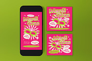 Pink Green Mardi Gras Flyer Set, a Flyer Template by graphicook (Thumbnail 6 of 6)
