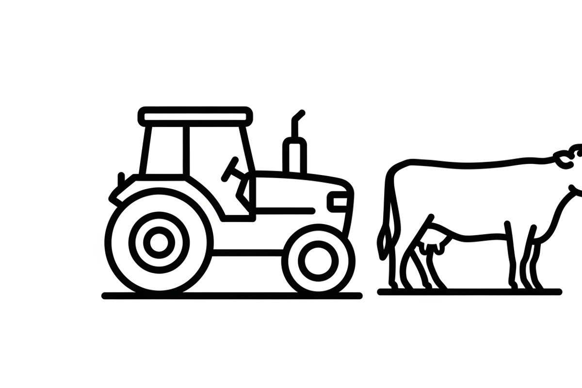 Rustic farm tractor and cow design, an Illustration by Amazin_art (Photo 16 of 30)