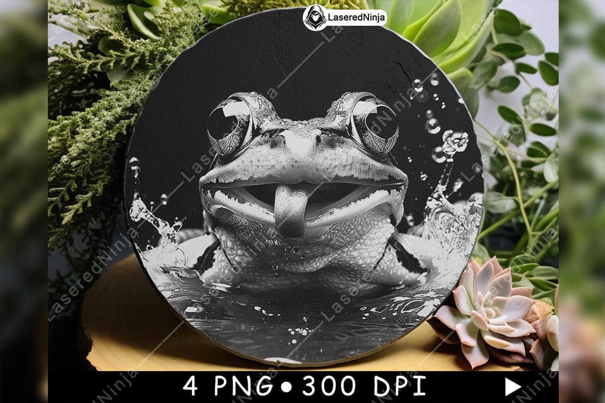 Frog Smiling Tongue Out Water Splash, a Background Graphic by LaseredNinja (Photo 5 of 7)
