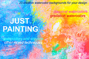 20 Abstract Watercolor Backgrounds, a Texture Graphic by Svetlana Kononova (Thumbnail 1 of 11)