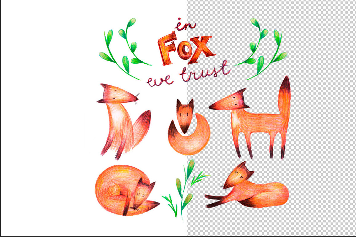Foxes set, an Animal Illustration by Kotozoid (Photo 2 of 2)