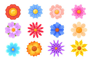 Abstract flowers top view. Spring, an Object Illustration by Stock-Smart-Start