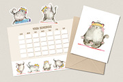 Fitness & Yoga Cats clipart set, an Animal Illustration by Valin Malin (Thumbnail 6 of 14)