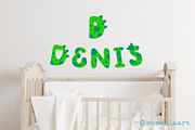 Dino green Font. Color cute dinosaur, a Font by KundolaArt (Thumbnail 11 of 12)