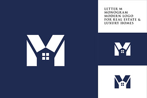 Letter M Modern Logo for Real Estate, a Branding & Logo Template by miracle05