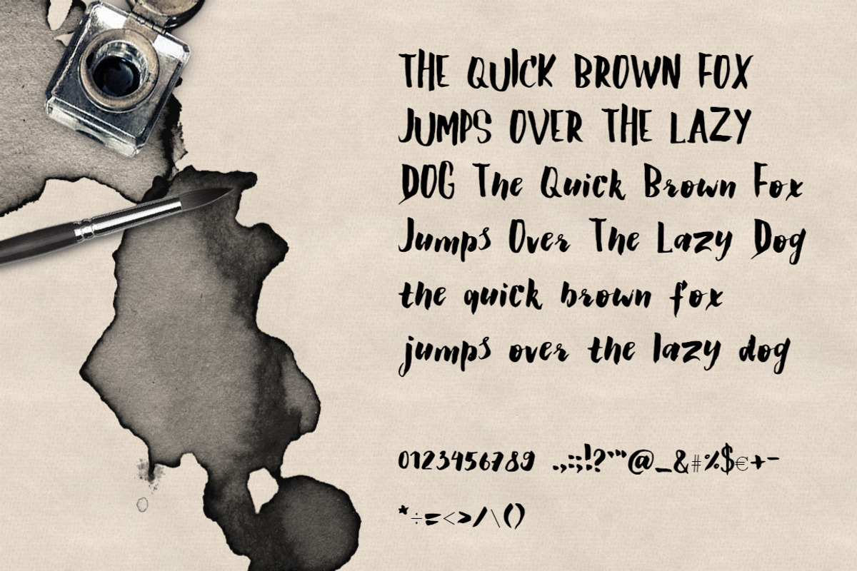 Claretta Brush Ink Font preview 3