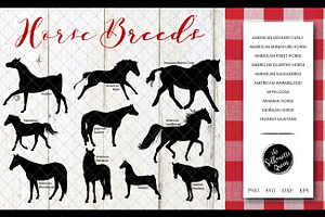 Horse Breeds Silhouette Vector Svg