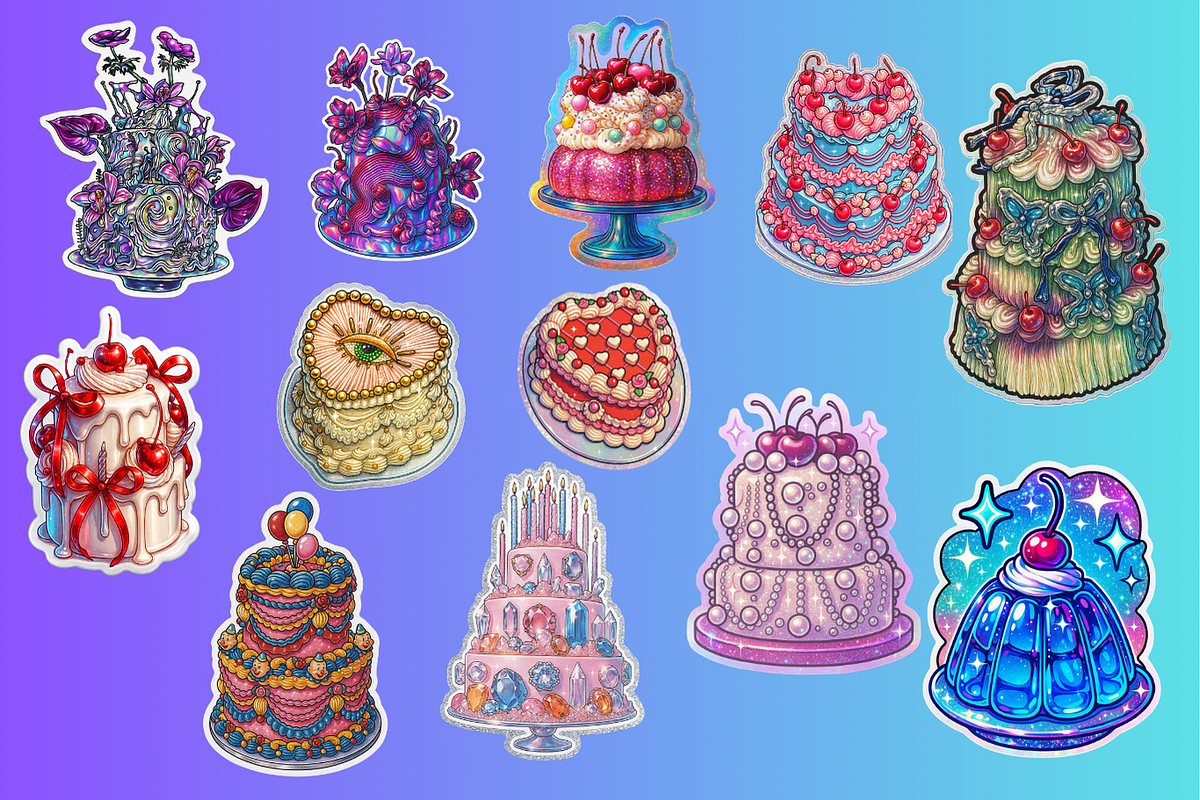 Printable Cake Colouring Pages, a Food Illustration by Saint aury Studio (Photo 7 of 7)