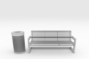 3D Model Bench Park 39