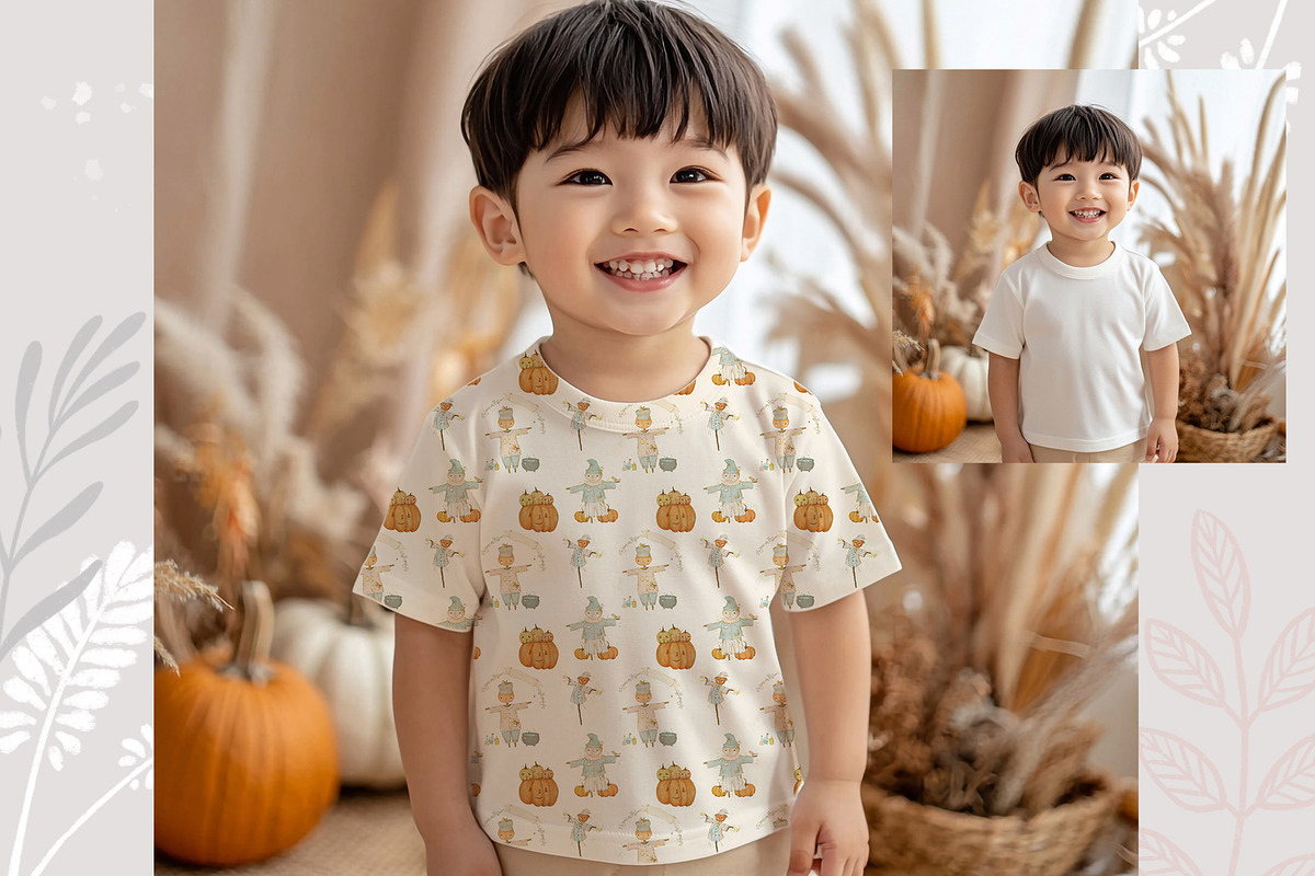 Autumn Kids tshirt Mockup PSD Set, a Shirt Mockup by AlenaVlasko stock Market (Photo 5 of 8)