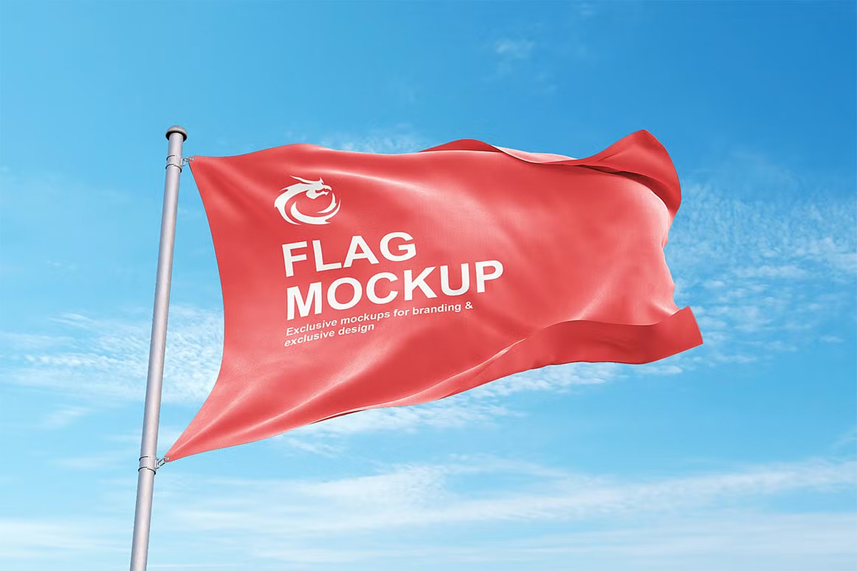 Flag Mockup, a Product Mockup by GraphicsPixel (Photo 1 of 3)
