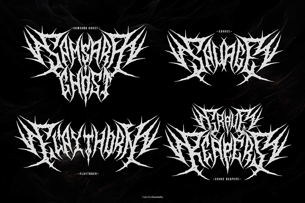 Vilegut | Death Metal Typeface, a Blackletter Font by Denustudios (Photo 3 of 12)