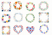 Watercolor folk art floral wreath, an Illustration by Designworld (Thumbnail 4 of 8)