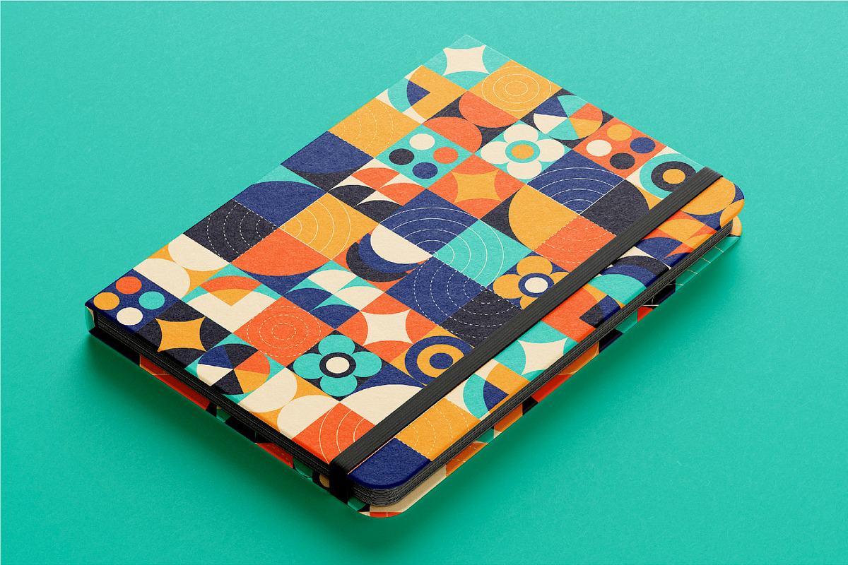 Blue and Orange Modern Geometric Kit, a Pattern Graphic by Lettering_Logo (Photo 7 of 8)