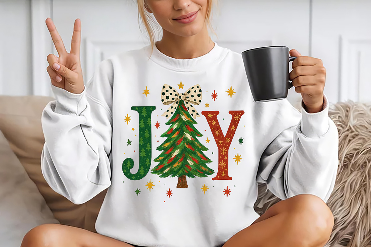 Joy Christmas Sublimation Png, a Seasonal Illustration by YA Design (Photo 3 of 4)