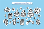 Christmas Doodles & Holiday Clipart, a Seasonal Illustration by Oktyabr (Thumbnail 6 of 8)