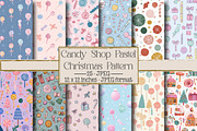 Candy Shop Pastel Christmas Pattern, an Illustration by DreamPrint404 (Thumbnail 1 of 4)
