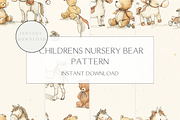Cute neutral Nursery Bear Pattern, a Pattern Graphic by Sian Elizabeth Designs (Thumbnail 1 of 7)