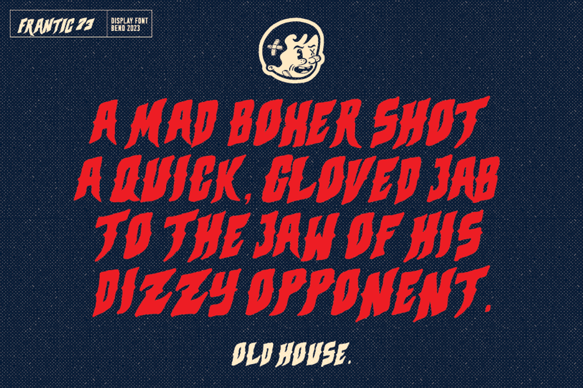 Frantic73 - A Display Font, a Font by Bend Industries (Photo 4 of 7)