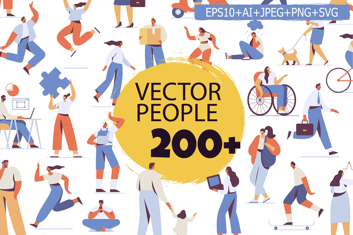 Vector People 200+ Bundle, a Person Illustration by Vector_Art (Photo 1 of 28)