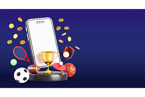 3d sport betting online banner, a Sport Illustration by Marozhkastudio