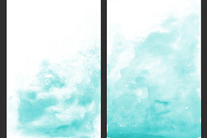 Teal Ombre Watercolor Backgrounds