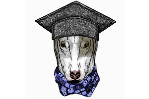 Dog Portrait. Square Academic Cap