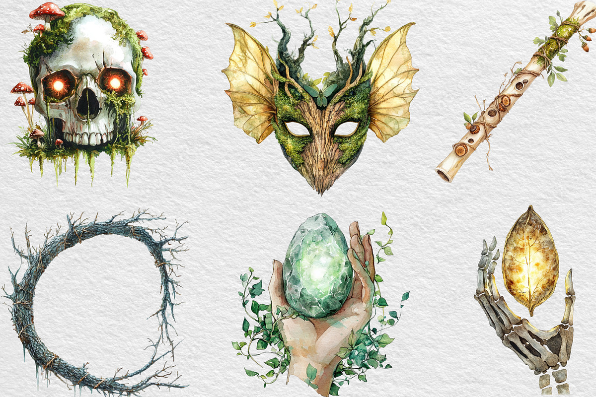 Halloween Forest Nymph Fray Clipart, an Illustration by Black Bird Studio (Photo 6 of 6)