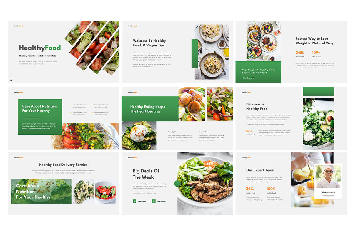 Healthy Food - Presentation Template, a Presentation Template by Haidezign (Photo 2 of 4)