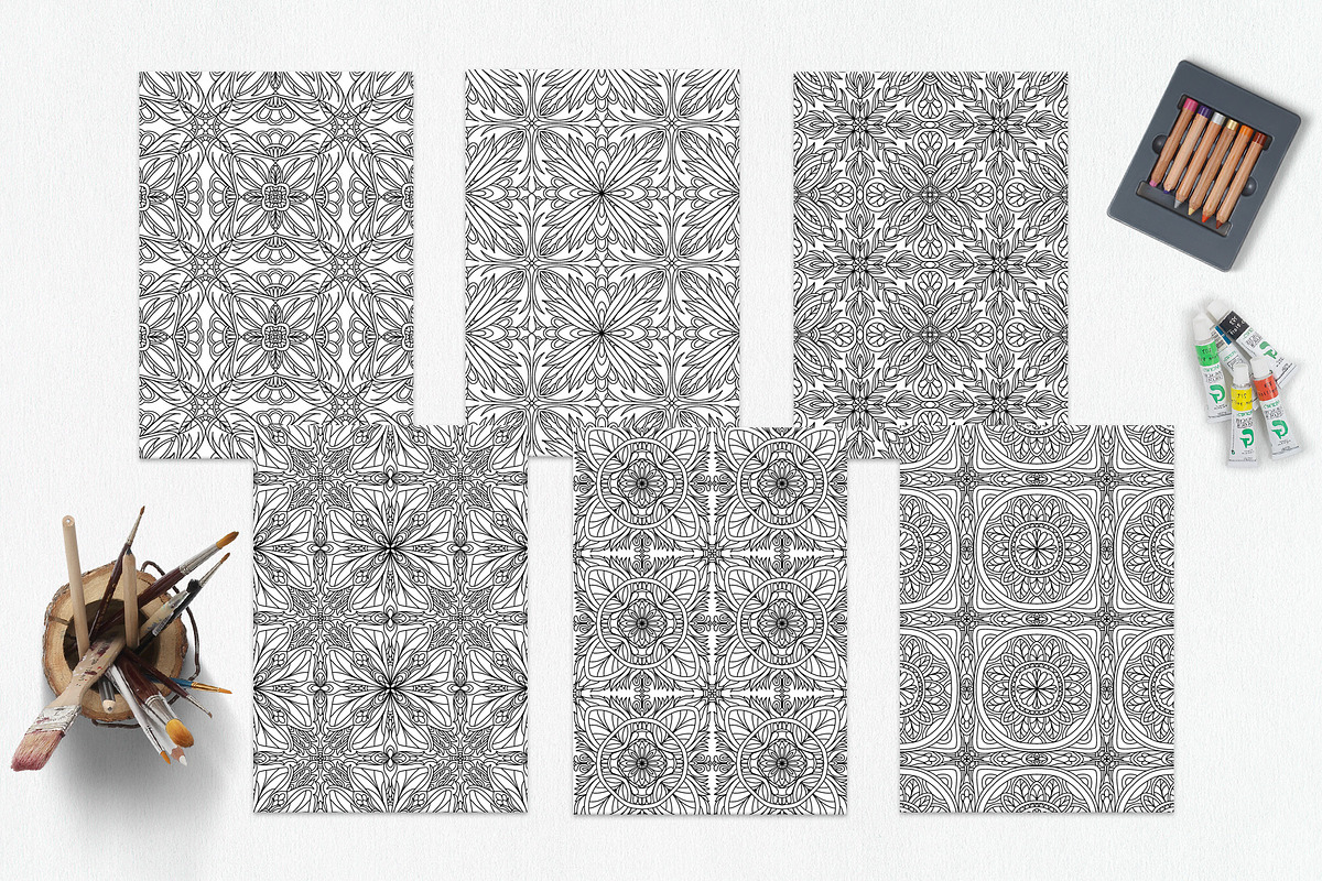 Patterns for coloring PDF,JPG vol-12, a Brochure Template by dnapslvsk (Photo 6 of 6)