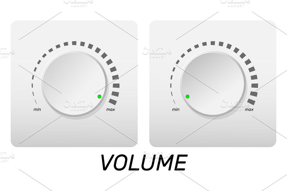 Volume control. Minimum and maximum, an Object Illustration by Vectorbuum (Photo 1 of 3)