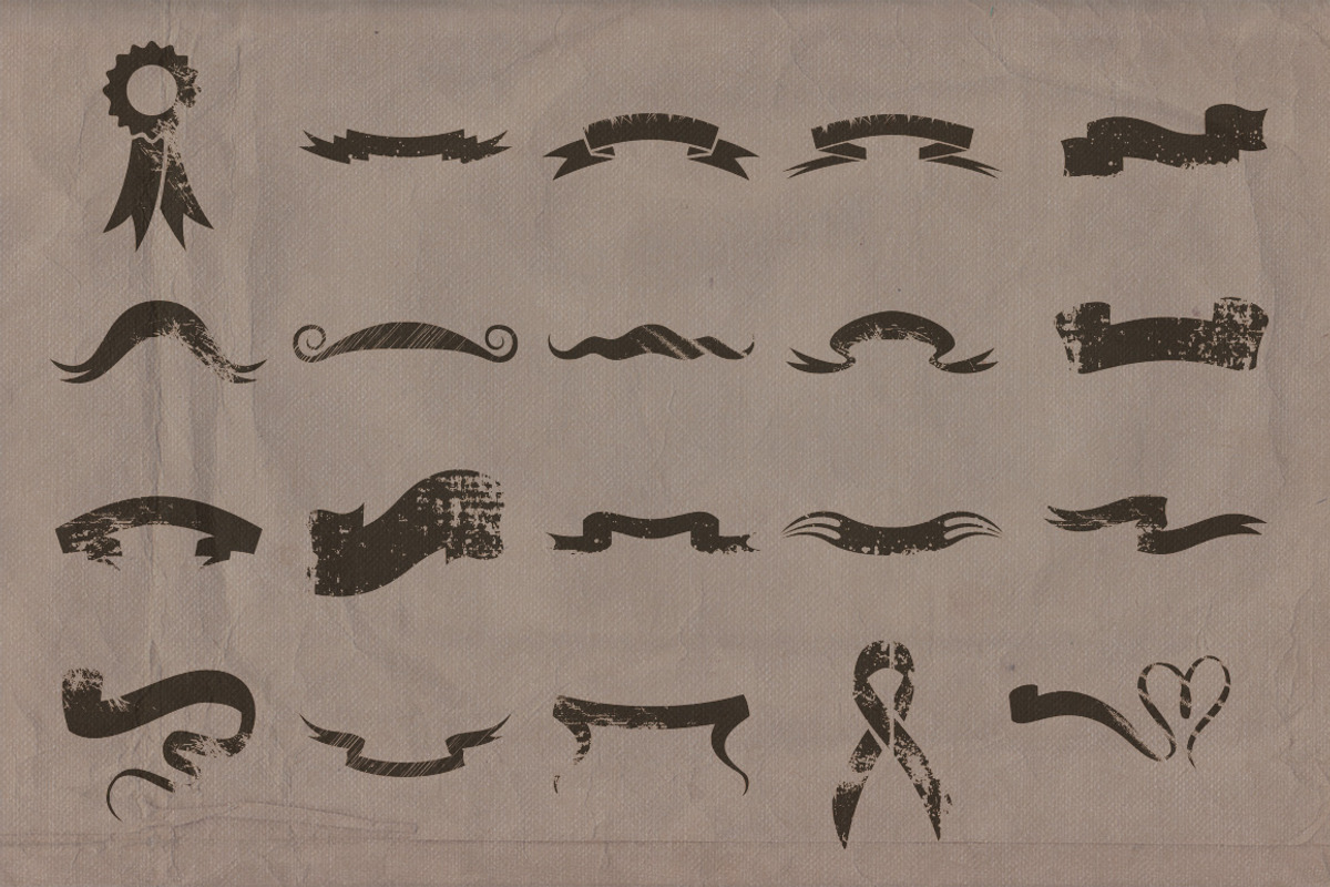 Retro/Vintage shapes - Ribbons 2, an Object Graphic by JumboDesign