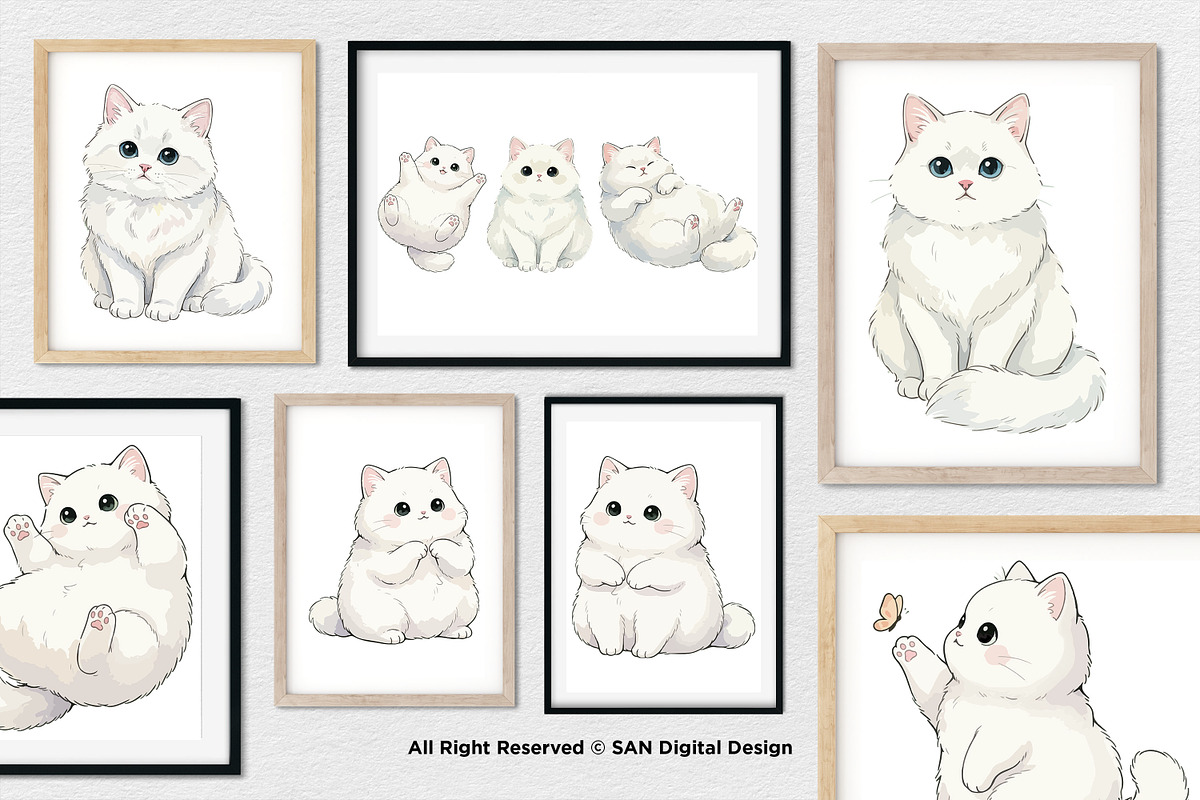 15 Bundle Watercolor Big Cat White, an Animal Illustration by Morspective (Photo 4 of 8)