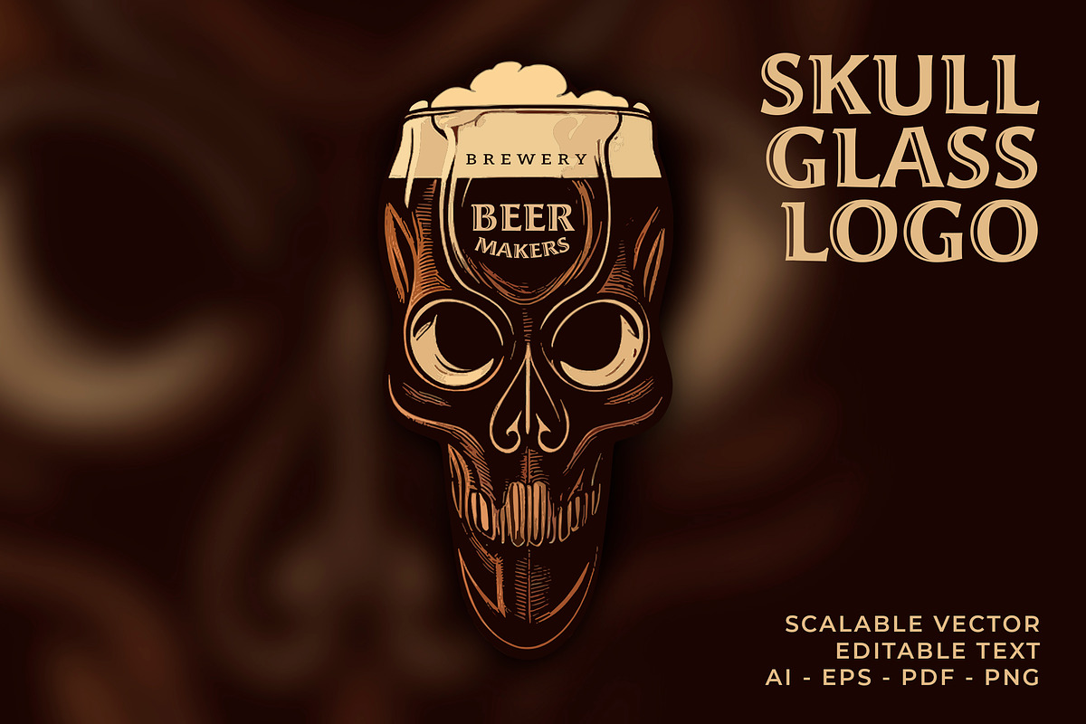 Skull Glass Logo Template, a Branding & Logo Template by SmartDesigns