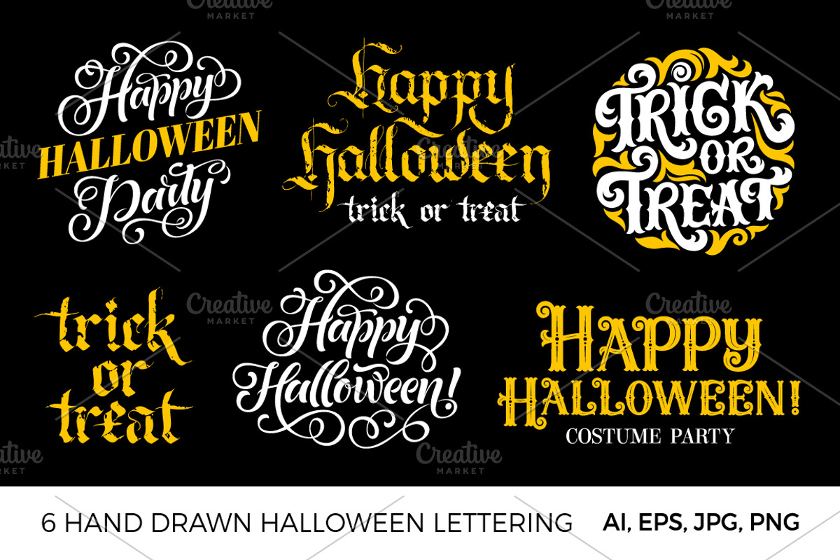 6+6+6 Halloween hand lettering!, an Illustration by bariskina (Photo 1 of 4)